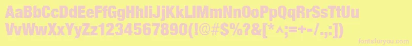 BasicSansHeavySfBold Font – Pink Fonts on Yellow Background