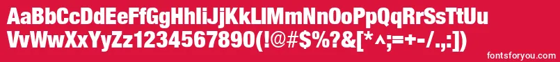 フォントBasicSansHeavySfBold – 赤い背景に白い文字