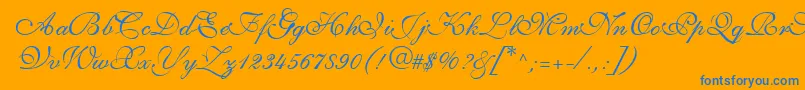 ShirleyvolanteRegularDb Font – Blue Fonts on Orange Background