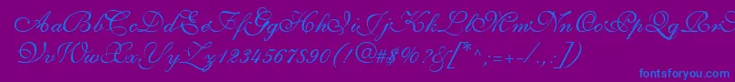 ShirleyvolanteRegularDb Font – Blue Fonts on Purple Background