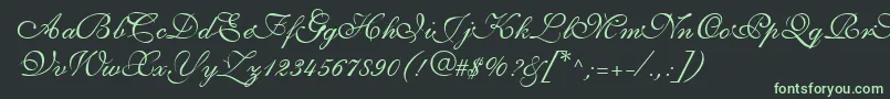 ShirleyvolanteRegularDb Font – Green Fonts on Black Background