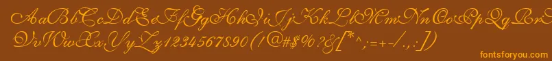 ShirleyvolanteRegularDb Font – Orange Fonts on Brown Background