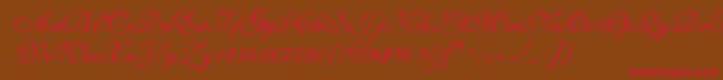 ShirleyvolanteRegularDb Font – Red Fonts on Brown Background