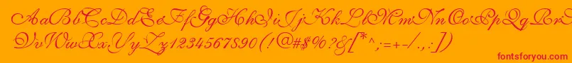 ShirleyvolanteRegularDb Font – Red Fonts on Orange Background