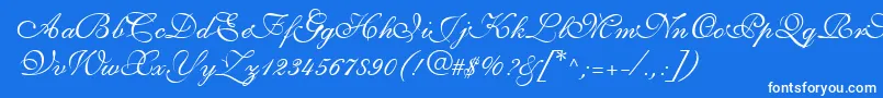 フォントShirleyvolanteRegularDb – 青い背景に白い文字