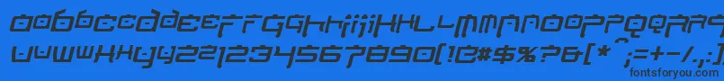 NipponTechItalic-fontti – mustat fontit sinisellä taustalla