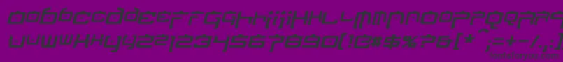 NipponTechItalic-fontti – mustat fontit violetilla taustalla
