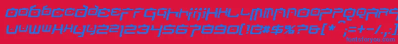 Шрифт NipponTechItalic – синие шрифты на красном фоне