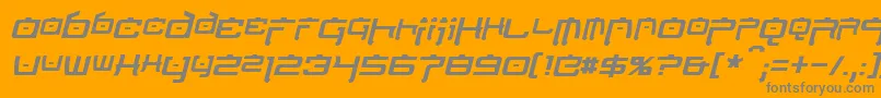 Więcej informacji o czcionce NipponTechItalic Czcionka NipponTechItalic – szare czcionki na pomarańczowym tle