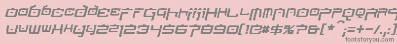 フォントNipponTechItalic – ピンクの背景に灰色の文字