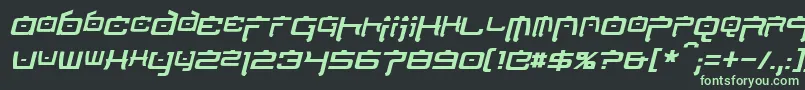 NipponTechItalic Font – Green Fonts on Black Background