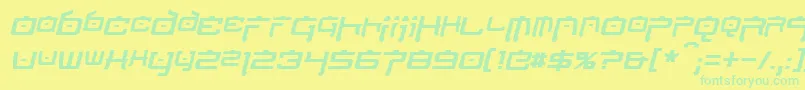 Police NipponTechItalic – polices vertes sur fond jaune