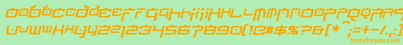 NipponTechItalic Font – Orange Fonts on Green Background