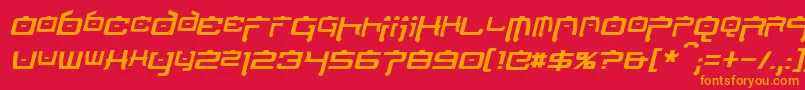 NipponTechItalic Font – Orange Fonts on Red Background