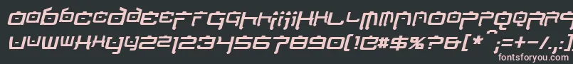NipponTechItalic Font – Pink Fonts on Black Background