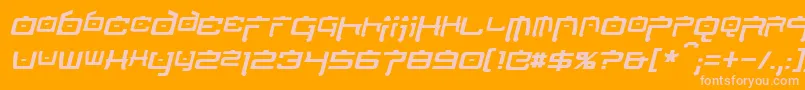 NipponTechItalic Font – Pink Fonts on Orange Background