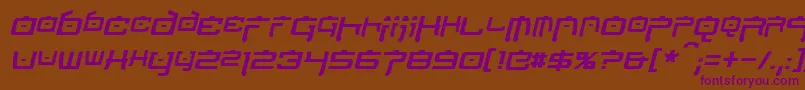 Fonte NipponTechItalic – fontes roxas em um fundo marrom