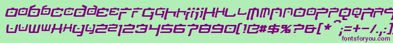 NipponTechItalic Font – Purple Fonts on Green Background
