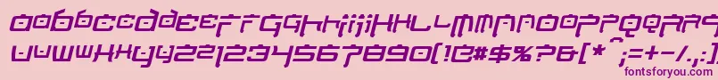 NipponTechItalic Font – Purple Fonts on Pink Background