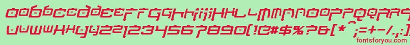 フォントNipponTechItalic – 赤い文字の緑の背景