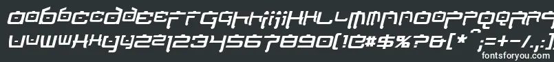 NipponTechItalic Font – White Fonts on Black Background