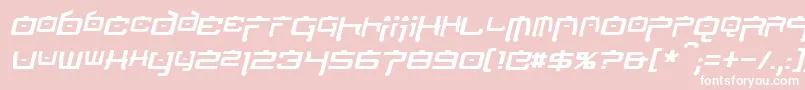 NipponTechItalic Font – White Fonts on Pink Background