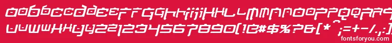 NipponTechItalic Font – White Fonts on Red Background