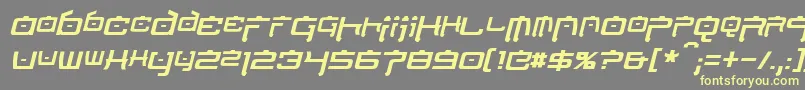 NipponTechItalic Font – Yellow Fonts on Gray Background