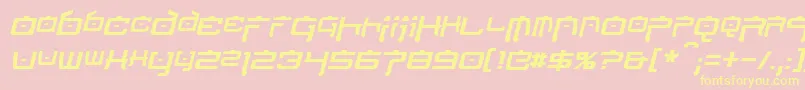 NipponTechItalic Font – Yellow Fonts on Pink Background