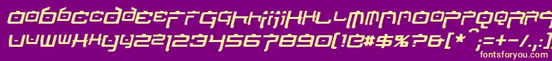 NipponTechItalic Font – Yellow Fonts on Purple Background