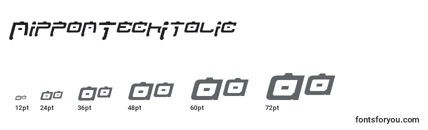 NipponTechItalic (86254) Font Sizes