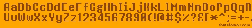 8bitoperatorplusBold Font – Brown Fonts on Orange Background