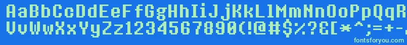 8bitoperatorplusBold Font – Green Fonts on Blue Background