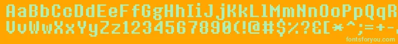 フォント8bitoperatorplusBold – オレンジの背景に緑のフォント