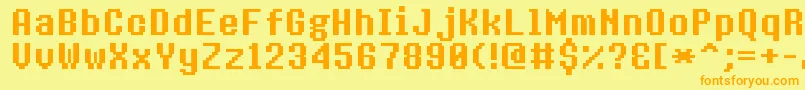 Шрифт 8bitoperatorplusBold – оранжевые шрифты на жёлтом фоне