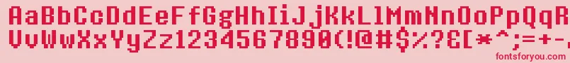 8bitoperatorplusBold Font – Red Fonts on Pink Background