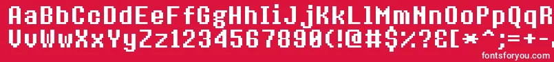 8bitoperatorplusBold Font – White Fonts on Red Background