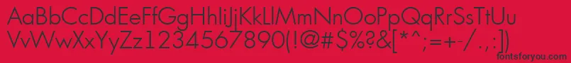 AFuturicabsLight Font – Black Fonts on Red Background