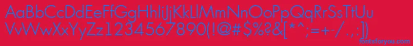 AFuturicabsLight Font – Blue Fonts on Red Background