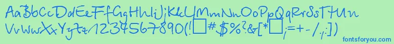 BetinascriptNormal Font – Blue Fonts on Green Background