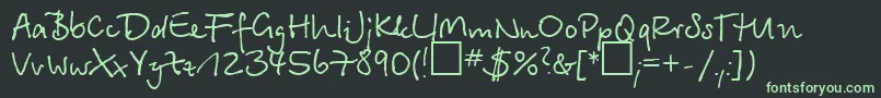Czcionka BetinascriptNormal – zielone czcionki na czarnym tle