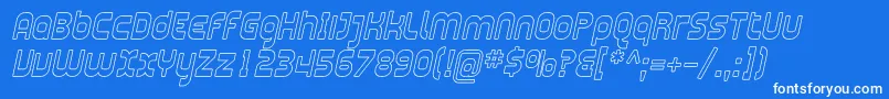 Plasma10-Schriftart – Weiße Schriften auf blauem Hintergrund