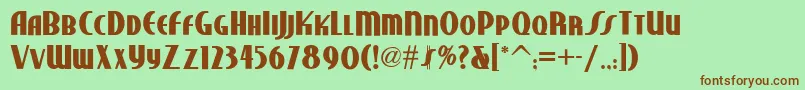 Police StudebakerNfBold – polices brunes sur fond vert