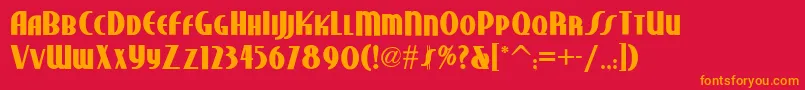 StudebakerNfBold Font – Orange Fonts on Red Background