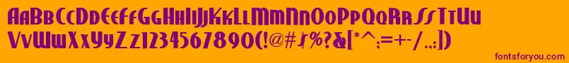StudebakerNfBold-fontti – violetit fontit oranssilla taustalla