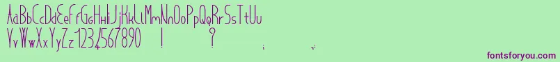 Cancello Font – Purple Fonts on Green Background