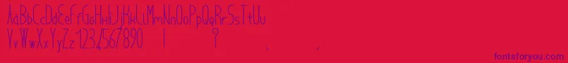 Cancello-Schriftart – Violette Schriften auf rotem Hintergrund