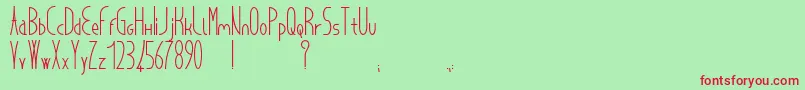 Cancello-Schriftart – Rote Schriften auf grünem Hintergrund