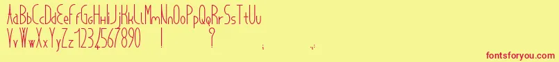 Cancello Font – Red Fonts on Yellow Background