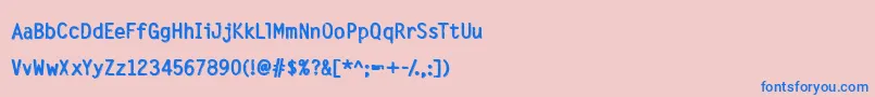 フォントSilveryTarjey – ピンクの背景に青い文字